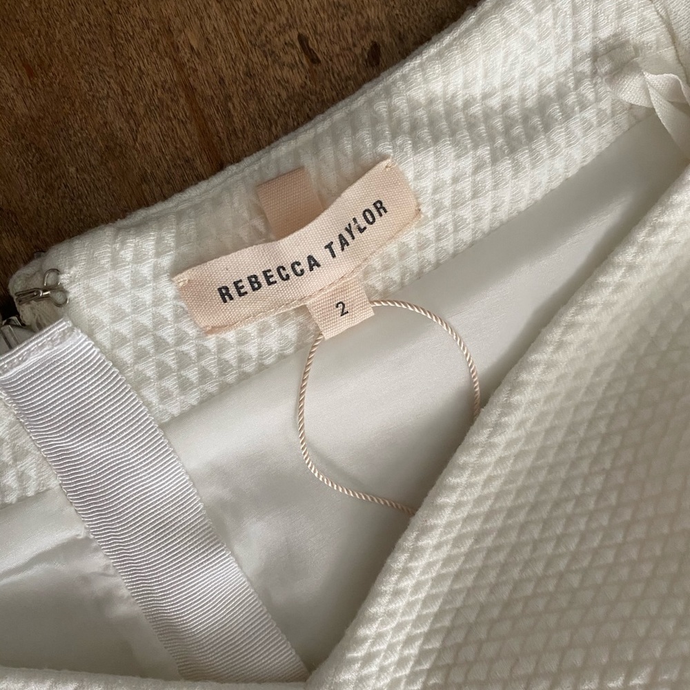La Vie Rebecca Taylor Stretch Textured Dress White - Picture 4 of 4